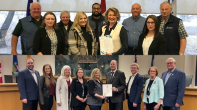 Foundation board members with Leduc County Council (top) and City of Leduc Council (bottom).