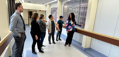 New and current trustees tour the Leduc Community Hospital during the new trustee orientation May 13, 2024.